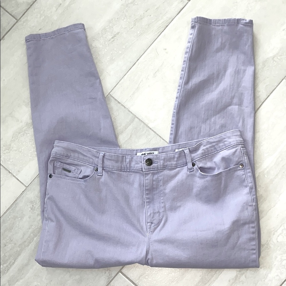 Nine West Jeans Gramercy Crop Lavender -5 Pocket Jeans-Size 16-Cotton/Spandex